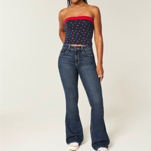 Hollister High Rise Flared Jeans, 28 Short